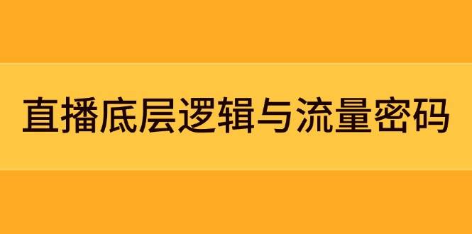 直播底层逻辑与流量密码：定位模型+案例拆解，急速流承接与数据优化全攻略-优创项目网