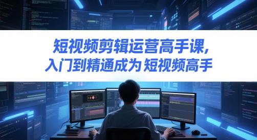 短视频剪辑运营高手课，入门到精通成为短视频高手-优创项目网