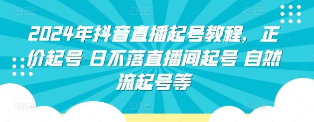 2024年抖音直播起号教程，正价起号 日不落直播间起号 自然流起号等-优创项目网