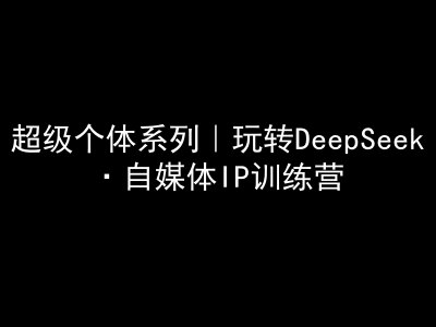 超级个体系列，玩转DeepSeek·自媒体IP训练营，deepseek教程-优创项目网