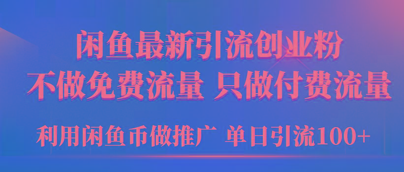 (9584期)2024年闲鱼币推广引流创业粉，不做免费流量，只做付费流量，单日引流100+-优创项目网